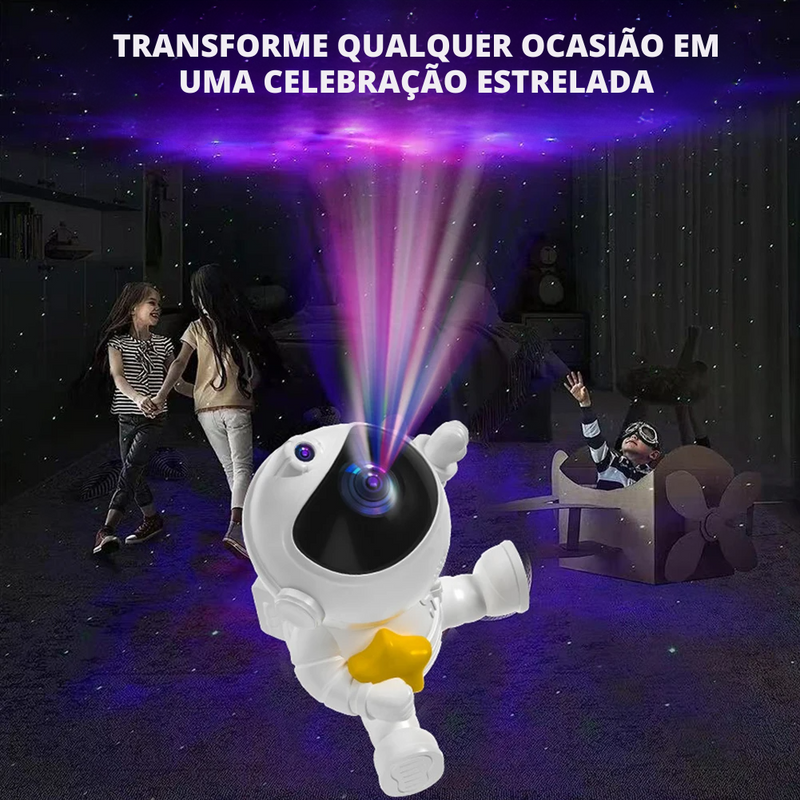 Astronauta Projetor de LED Espacial - Galáxia projetada